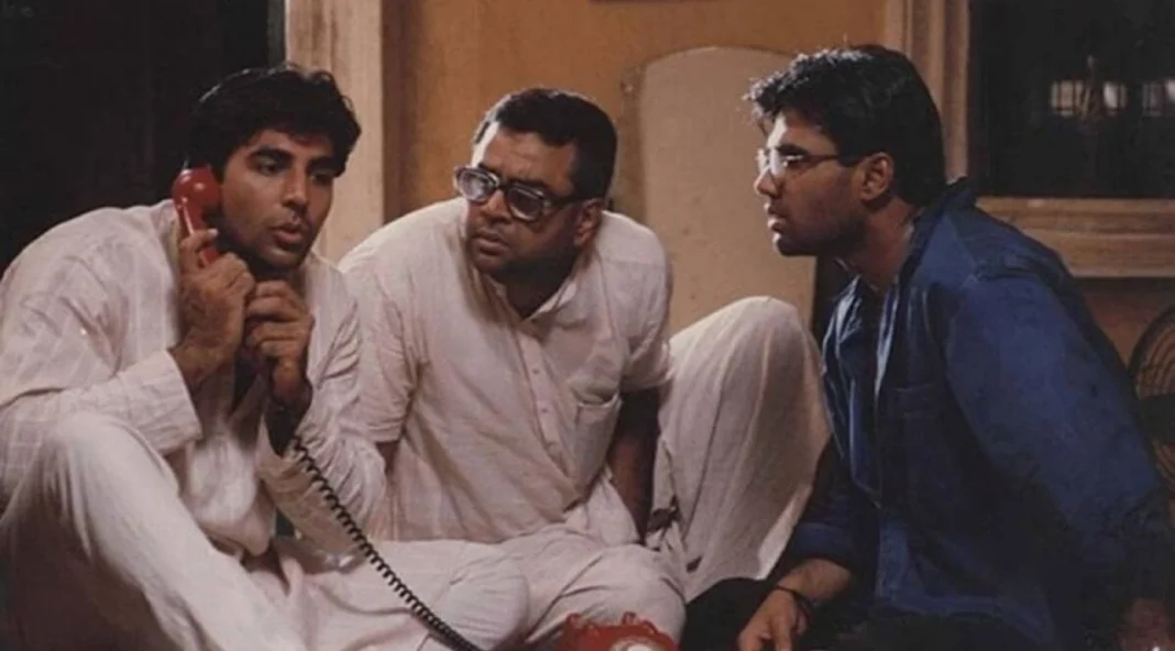 The iconic trio of Raju, Shyam, and Baburao in Hera Pheri